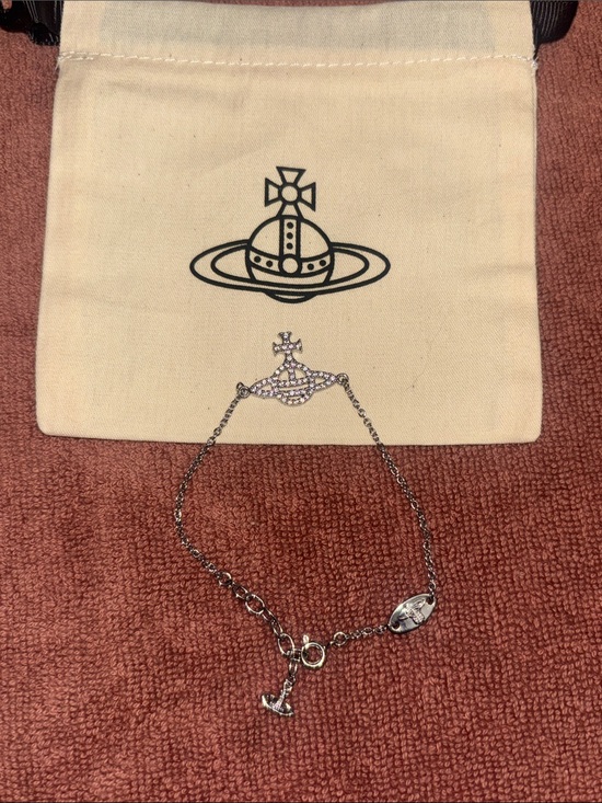 Vivienne Westwood Silver Orb Charm Bracelet with Crystal-Accented Orb main image 6